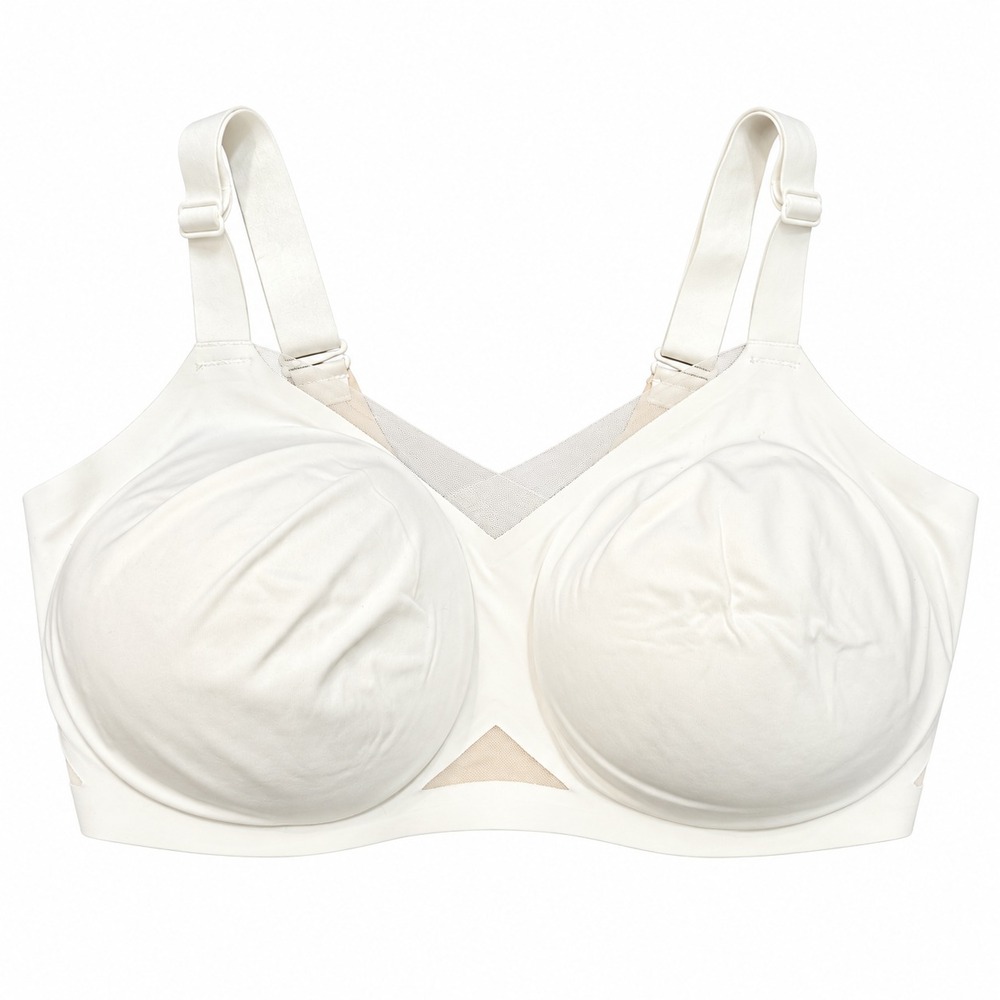 Honeylove 1X+ CrossOver Bra Ivory Wireless Padded Shapewear Comfort LWBR0308B